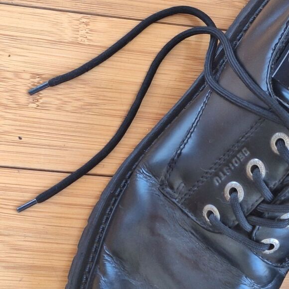 BED STU Mens Size 9 Black Chunky Heel Leather Oxford Gothic Emo Punk Shoes - Picture 15 of 16